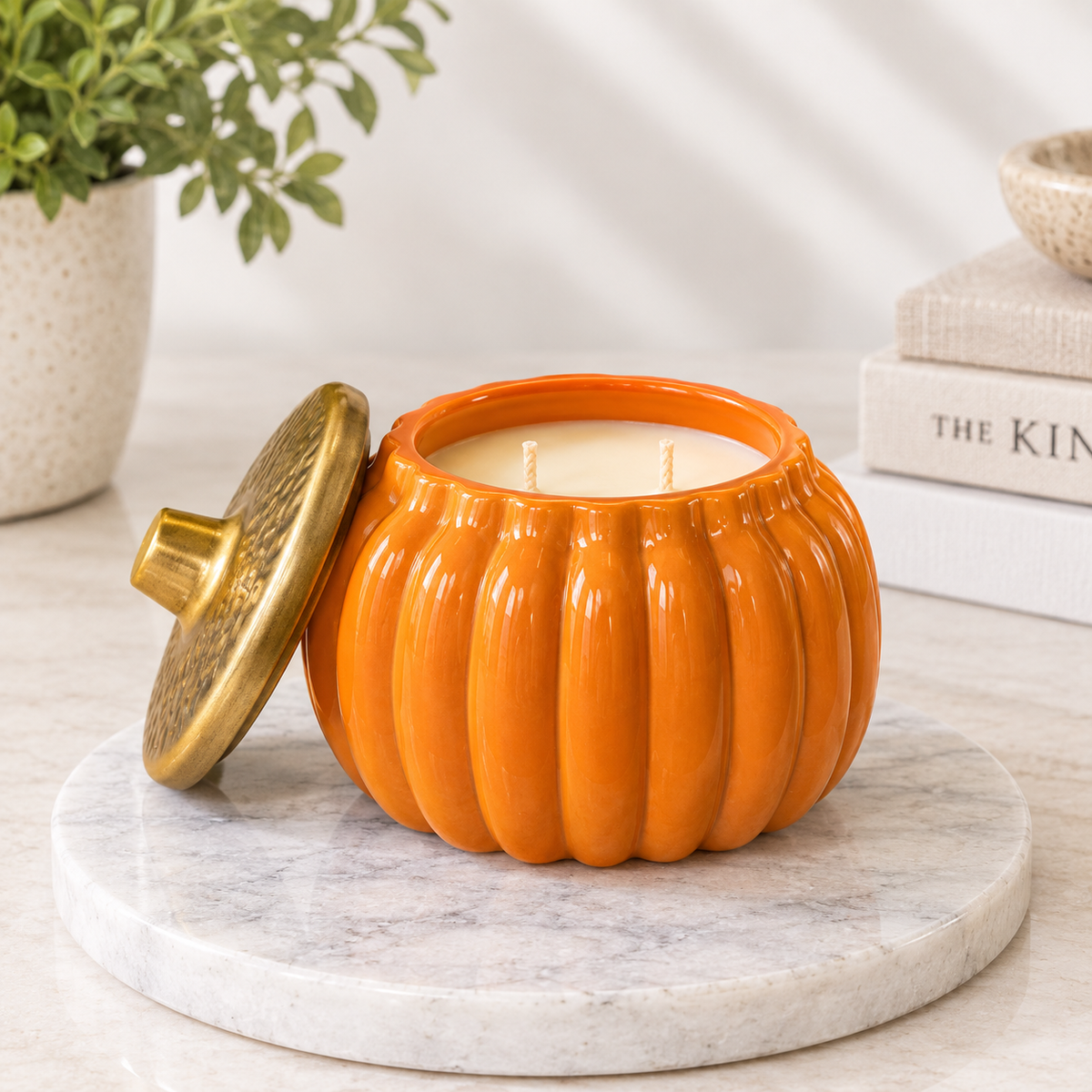 Apple Orchard-24 oz Ceramic Harvest Pumpkin Soy Candle